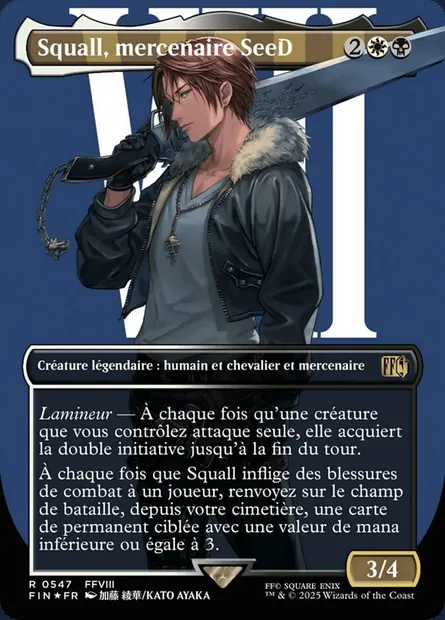 Squall, mercenaire SeeD, carte Magic FIN 547 — extension Final Fantasy
