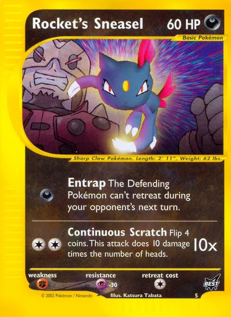 Rocket’s Sneasel, Pokémon card BP 5 — Best of game set