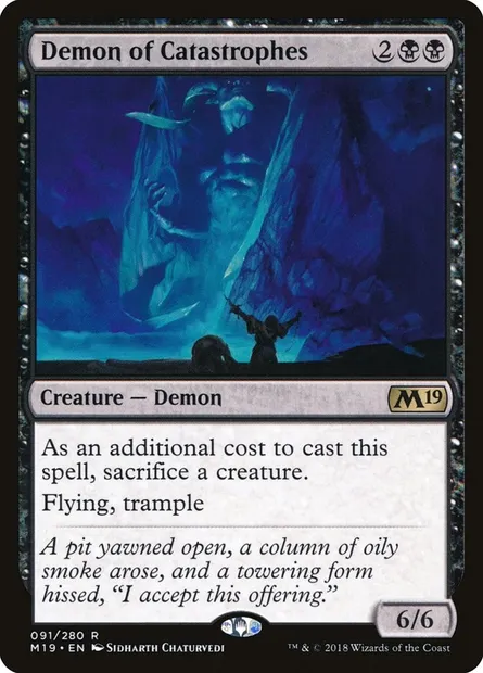 Demon of Catastrophes, Magic card M19 91 — Core Set 2019 set