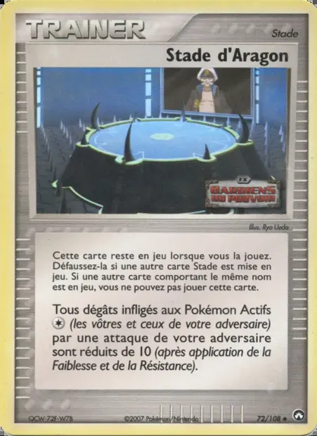 Stade d'Aragon, carte Pokémon PK 72 — extension EX Gardiens du Pouvoir