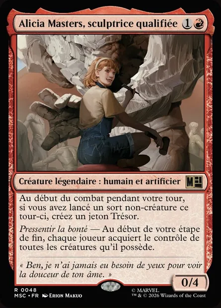 Alicia Masters, sculptrice qualifiée, carte Magic MSC 48 — extension Marvel Super Heroes Commander