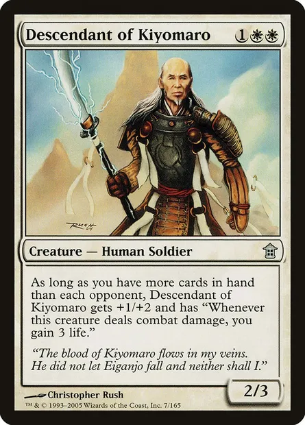 Descendant of Kiyomaro, Magic card SOK 7 — Saviors of Kamigawa set