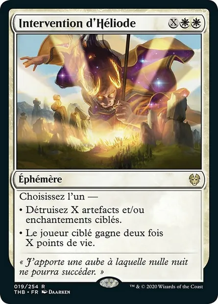 Intervention d'Héliode, carte Magic THB 19 — extension Theros Beyond Death