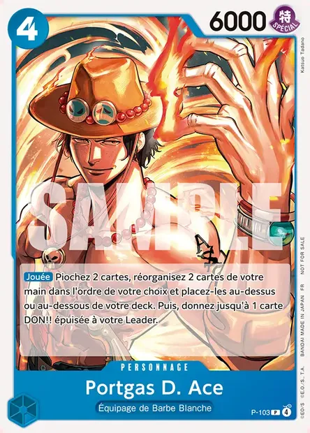 Portgas D. Ace, carte One Piece P-103 — extension Carte promo
