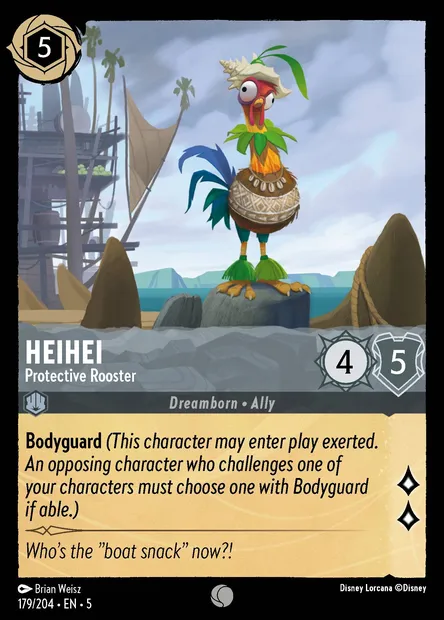 HeiHei - Protective Rooster, Disney Lorcana card CH5-179 — Shimmering Skies set