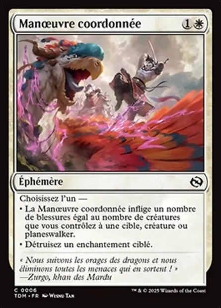 Manœuvre coordonnée, carte Magic TDM 6 — extension Tarkir: Dragonstorm