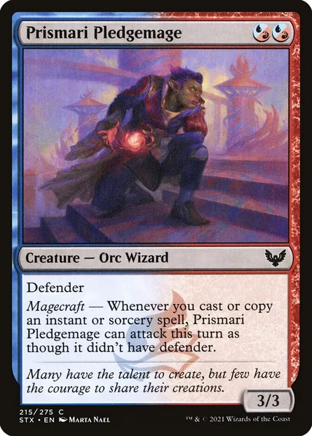 Prismari Pledgemage, Magic card STX 215 — Strixhaven: School of Mages set