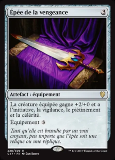 Épée de la vengeance, carte Magic C17 228 — extension Commander 2017