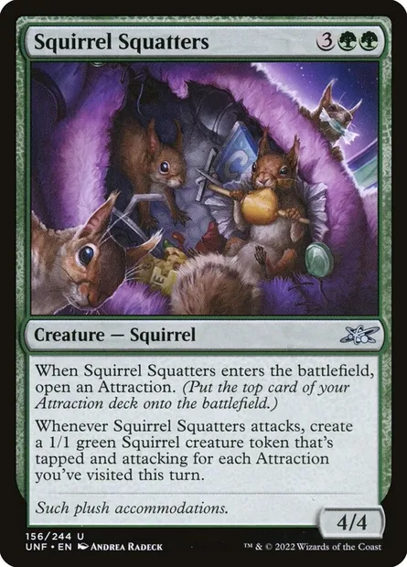 Squirrel Squatters, carte Magic UNF 156 — extension Unfinity
