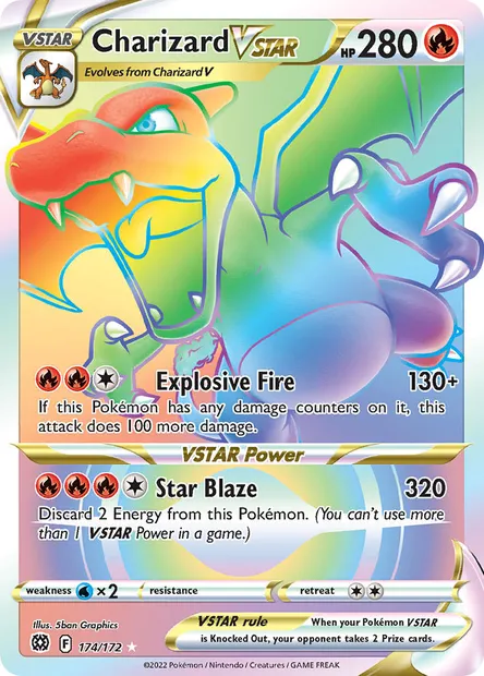 Charizard VSTAR, Pokémon card BRS 174 — Brilliant Stars set