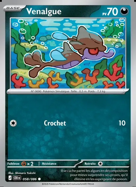Venalgue, carte Pokémon CRI 058 — extension Chaos Ascendant