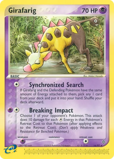 Girafarig, Pokémon card DR 16 — Dragon set