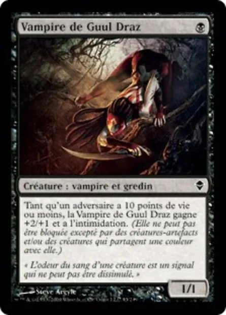 Vampire de Guul Draz, carte Magic ZEN 93 — extension Zendikar