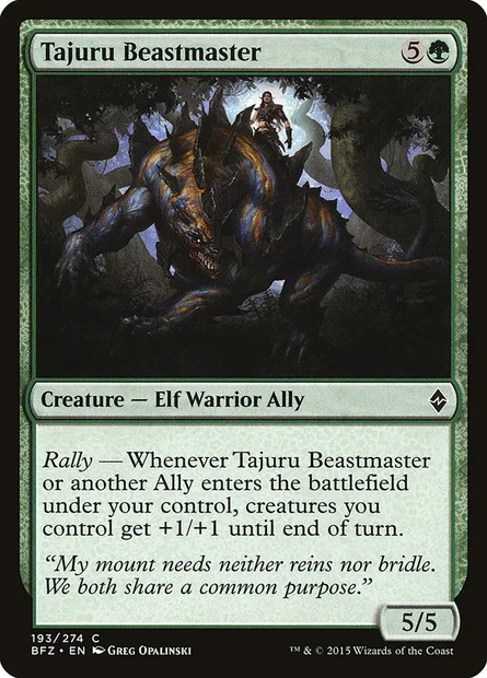 Tajuru Beastmaster, Magic card BFZ 193 — Battle for Zendikar set