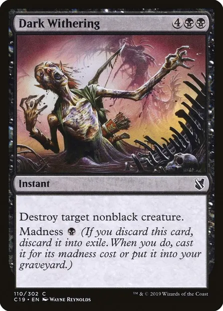 Dark Withering, Magic card C19 110 — Commander 2019 set