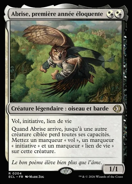 Abrise, première année éloquente, carte Magic ECL 204 — extension Lorwyn Eclipsed