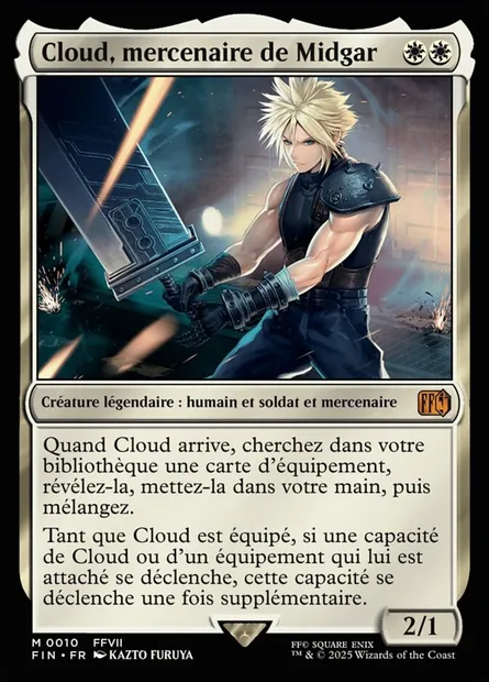Cloud, mercenaire de Midgar, carte Magic FIN 10 — extension Final Fantasy