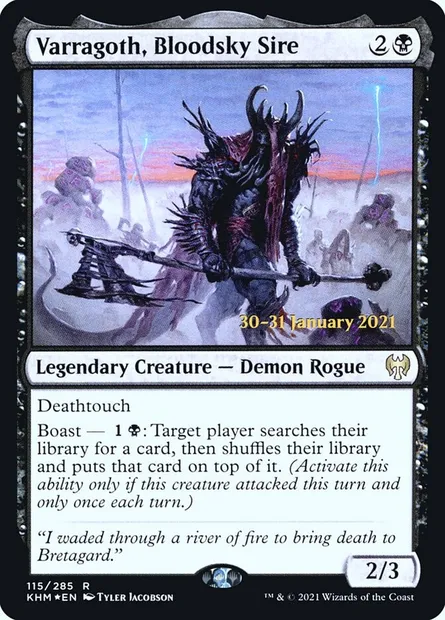Varragoth, Bloodsky Sire, Magic card PKHM 115s — Kaldheim Promos set