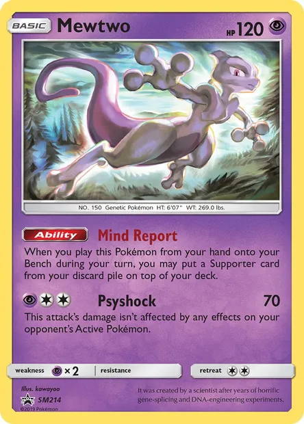 Mewtwo, carte Pokémon SM 214 — extension Promo SM