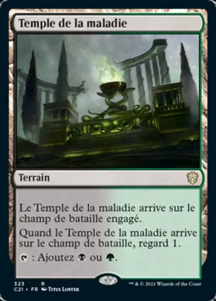 Temple de la maladie, carte Magic C21 323 — extension Commander 2021