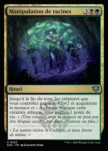 Manipulation de racines, carte Magic SOS 222 — extension Secrets of Strixhaven