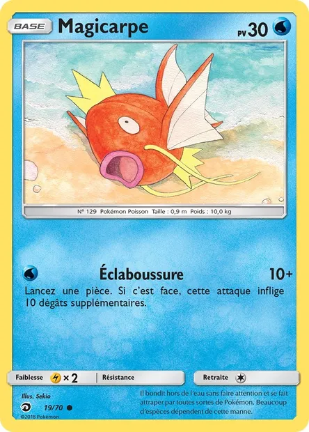 Magicarpe, carte Pokémon DRM 19 — extension Majesté Des Dragons