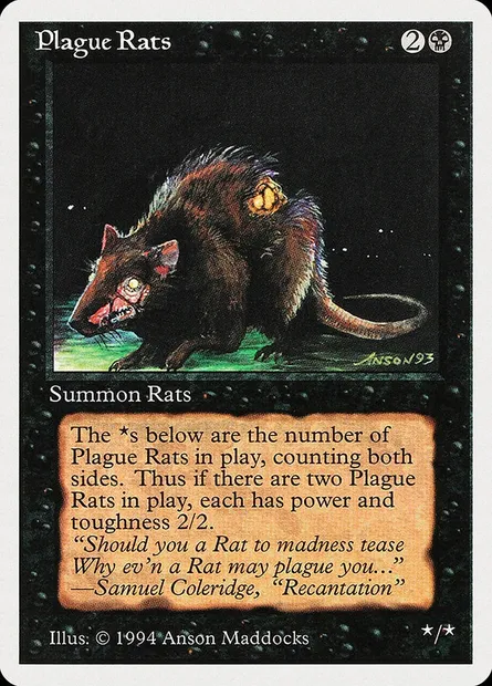 Rats de la peste, carte Magic SUM 123 — extension Summer Magic / Edgar