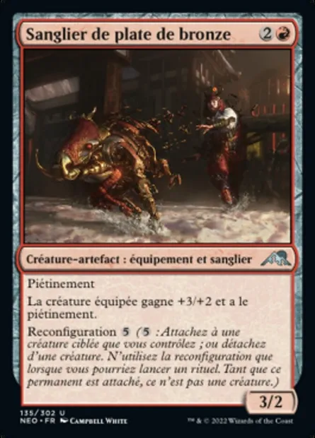 Sanglier de plate de bronze, carte Magic NEO 135 — extension Kamigawa: La Dynastie Néon