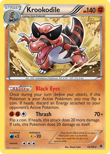 Krookodile, Pokémon card EPO 62 — Emerging Powers set