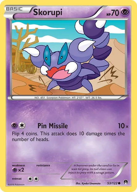 Skorupi, Pokémon card BKP 53 — BREAKpoint set