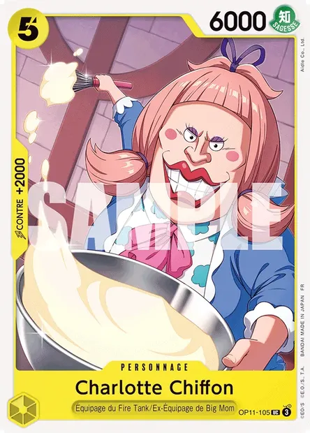 Charlotte Chiffon, carte One Piece OP11-105 — extension DES POINGS VIFS COMME L'ÉCLAIR