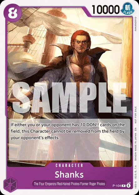 Shanks, One Piece card P-104 — Promotion card set