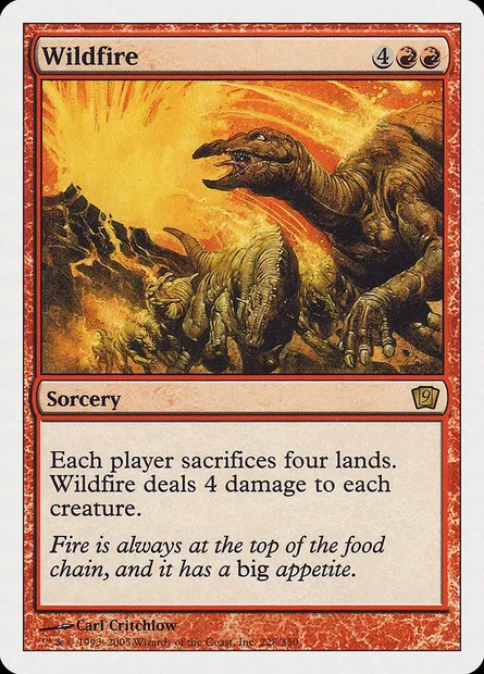 Feu dévastateur, carte Magic 9ED 228 — extension Neuvième Edition