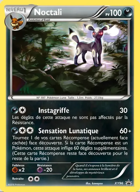 Noctali, carte Pokémon XY 96 — extension Promo XY