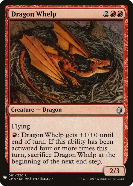 Dragon Whelp, Magic card PLST CMA-81 — The List set