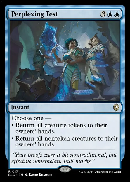 Perplexing Test, Magic card BLC 171 — Bloomburrow Commander set