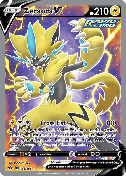 Zeraora V, Pokémon card CRE 165 — Chilling Reign set