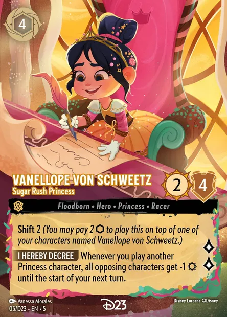 Vanellope von Schweetz - Sugar Rush Princess, Disney Lorcana card D23-005 — D23 set