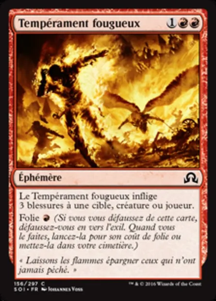 Tempérament fougueux, carte Magic SOI 156 — extension Ténèbres sur Innistrad