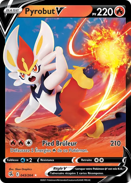 Pyrobut V, carte Pokémon FST 43 — extension Poing de Fusion