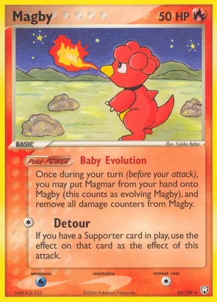 Magby, carte Pokémon TRR 24 — extension Team Rocket Returns