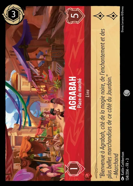 Agrabah - Place du marché, carte Disney Lorcana CH3-134 — extension Les Terres d'Encres