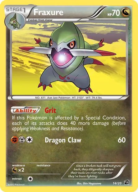 Fraxure, Pokémon card DRV 14 — Dragon Vault set