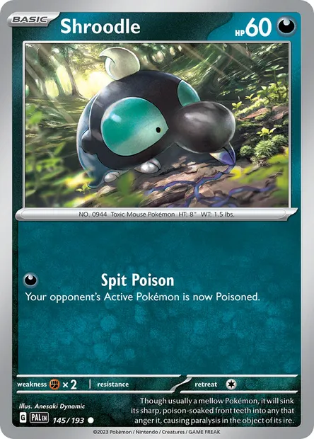 Shroodle, Pokémon card PAL 145 — Paldea Evolved set