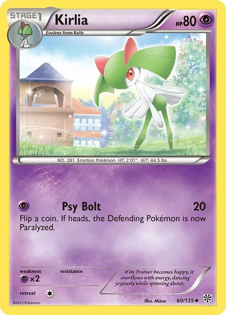 Kirlia, Pokémon card PLS 60 — Plasma Storm set