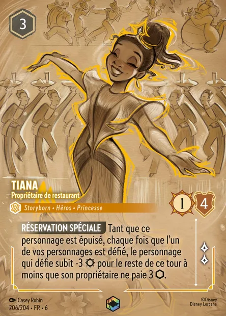 Tiana - Propriétaire de restaurant, carte Disney Lorcana CH6-206 — extension La Mer Azurite
