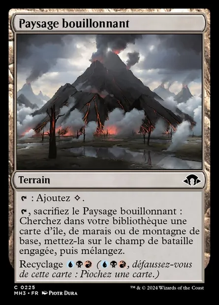 Paysage bouillonnant, carte Magic MH3 225 — extension Modern Horizons 3