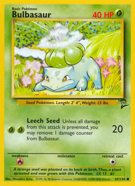 Bulbasaur, Pokémon card B2 67 — Base Set 2 set