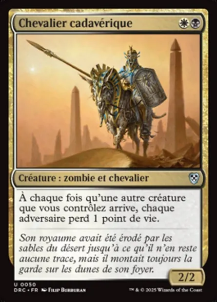 Chevalier cadavérique, carte Magic DRC 50 — extension Aetherdrift Commander