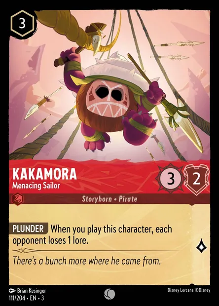 Kakamora - Menacing Sailor, Disney Lorcana card CH3-111 — Into the Inklands set